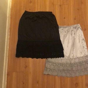 Lace hem slips for layering